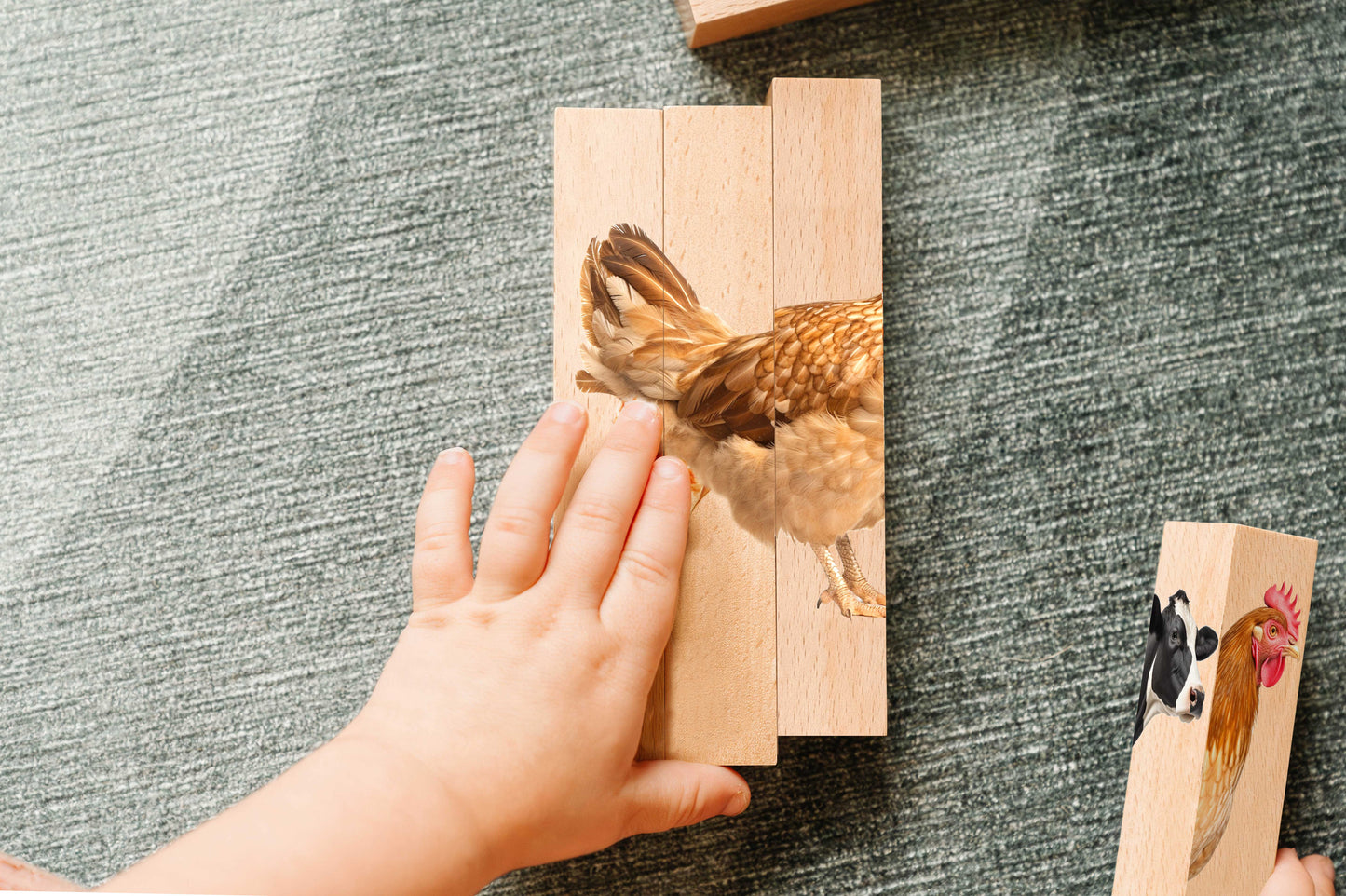 Montessori 4 in 1 Farm Animal Block Puzzle