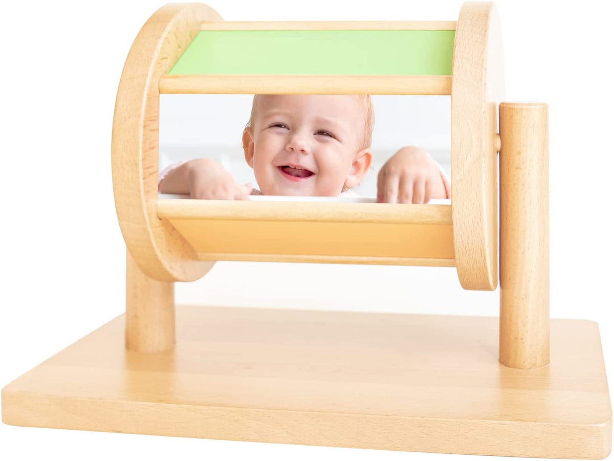 Montessori Spinning Drum voor baby's, houten spinningdrum Montessori Spinning Drum voor baby's, houten spinningdrum