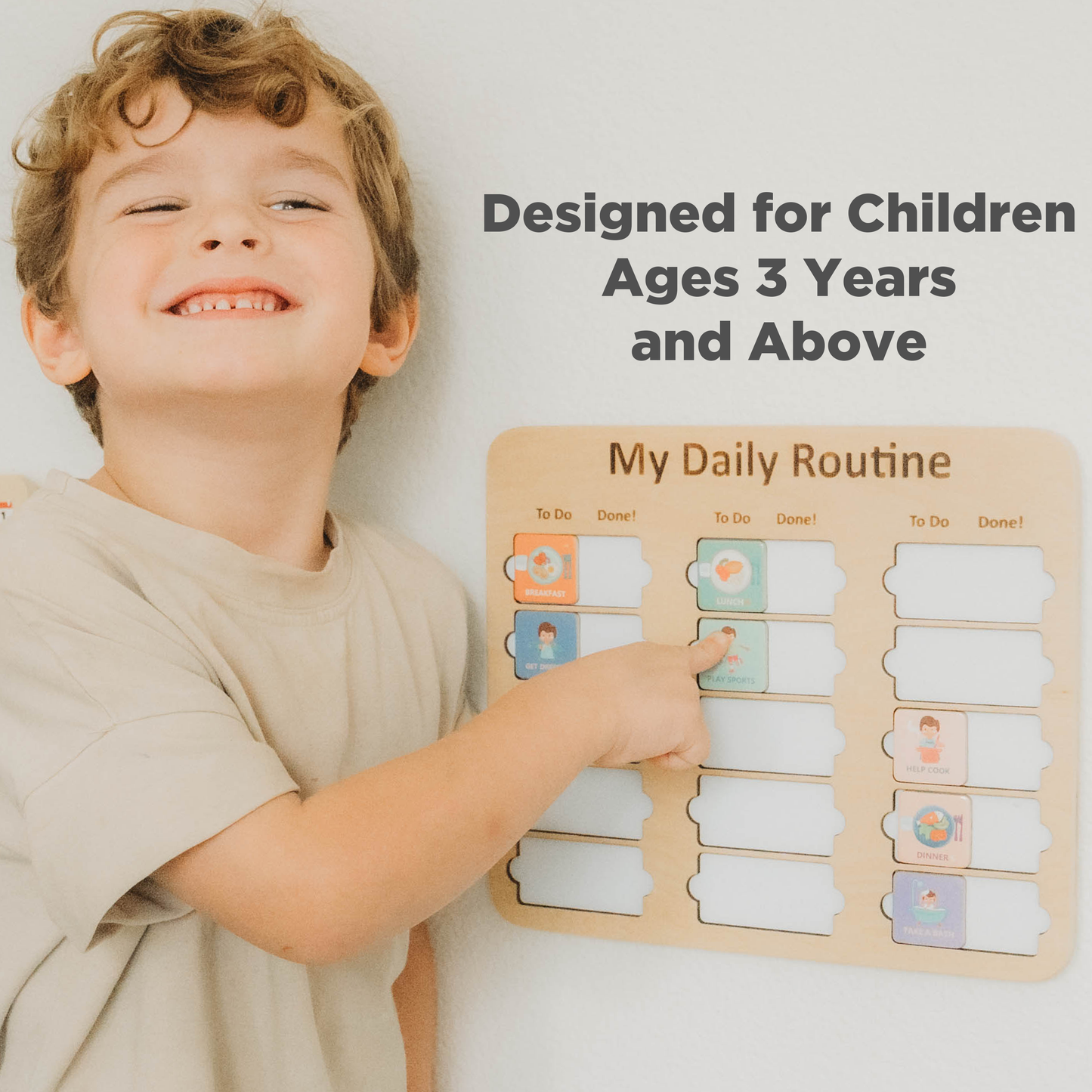 Routine Chart for Toddlers, Visual Schedule Board for Kids