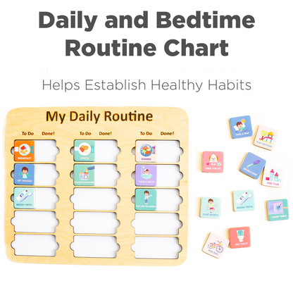 Routine Chart for Toddlers, Visual Schedule Board for Kids