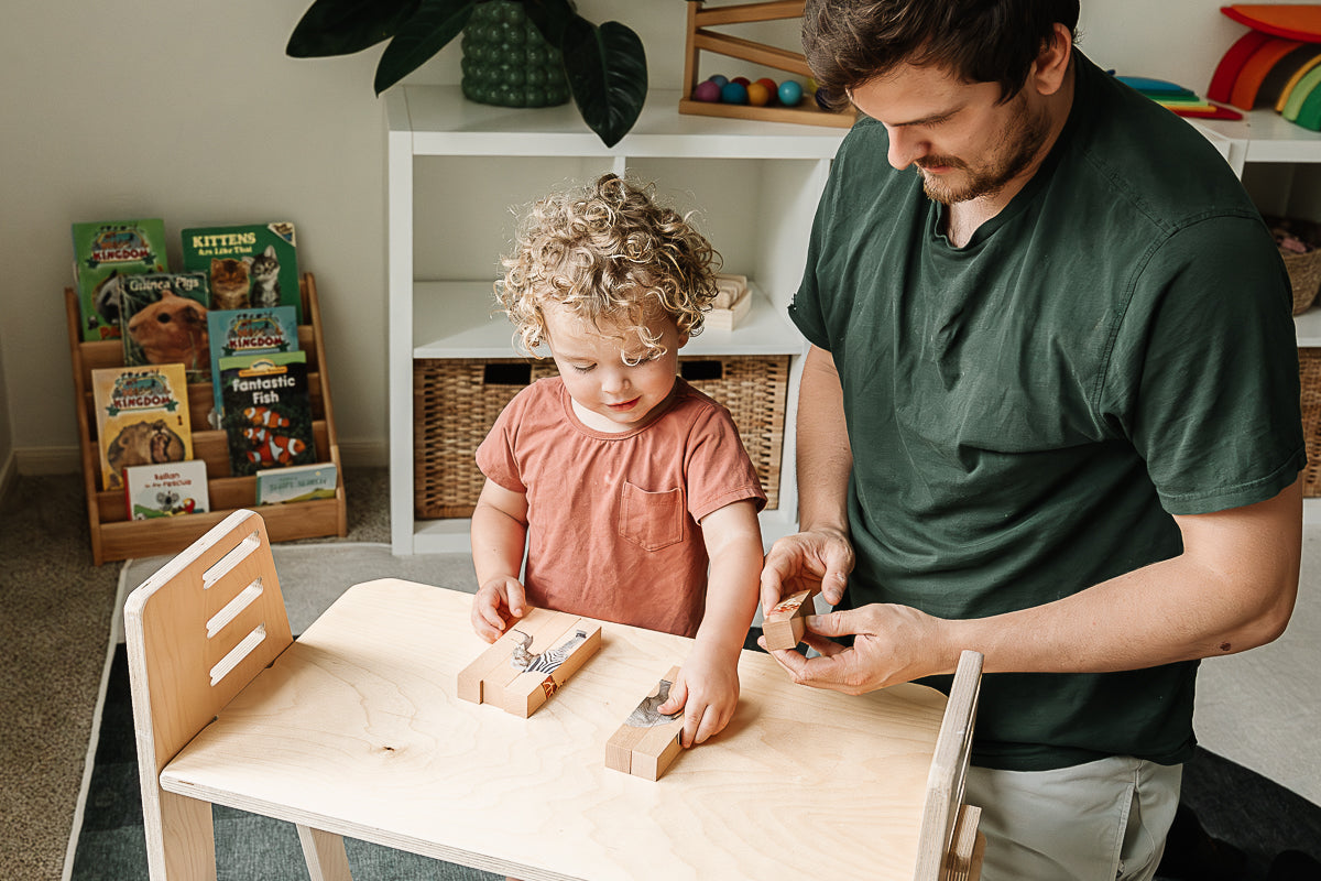 Montessori 4 in 1 Safari Animal Block Puzzle