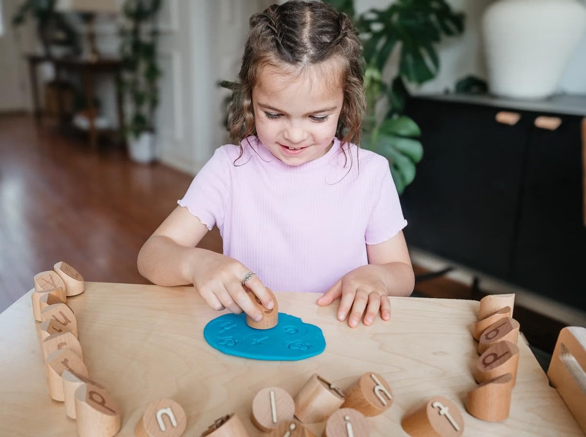Hands-on phonics with Montessori Alphabet Stamps