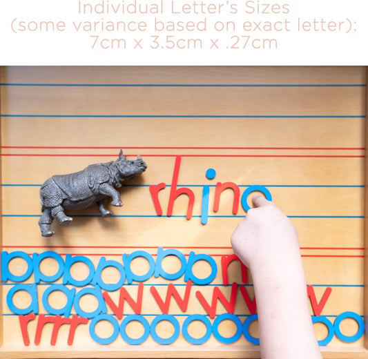 Child spelling words with the Montessori Movable Alphabet