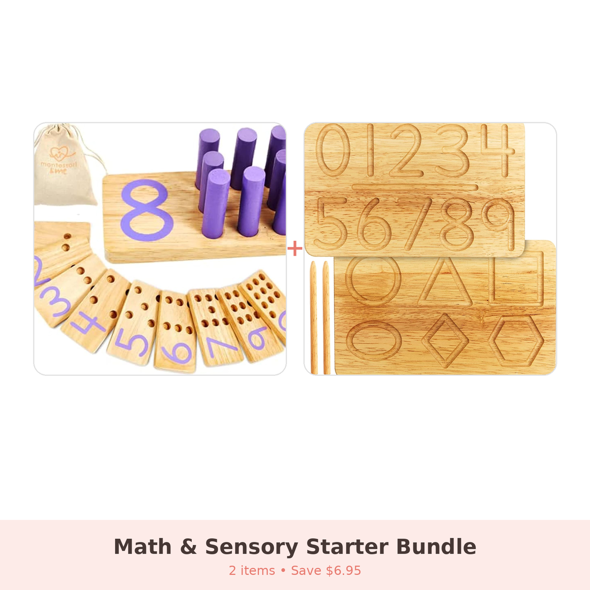 Math & Sensory Starter Bundle (Counting Peg Board + Number Tracing Board)
